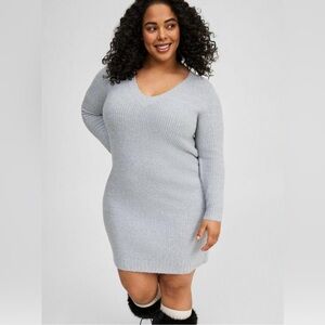 Cozy Light Gray Knit Dress
